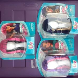 LIV Doll Wig Lot of 3 Blonde Blue Pink Purple Brunette